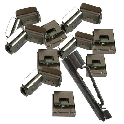 Silver Solar Panel PV System Components Install Cable Clips SS304 2x4mm