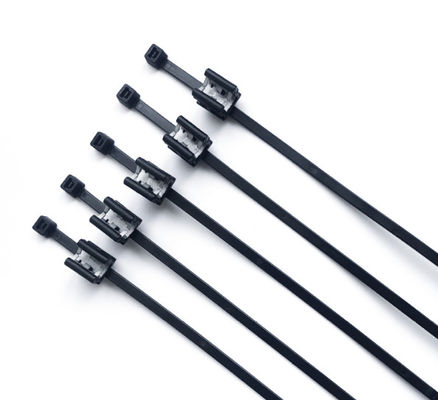 Black Plastic Nylon Cable Tie Straps 4.8mm Width 100pcs With kabelclip